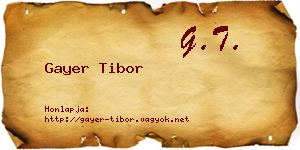 Gayer Tibor névjegykártya